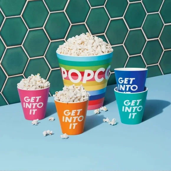 Tabitha Brown for Target - 5pc Colorful Popcorn Bowl & Cups Set. - Picture 7 of 8